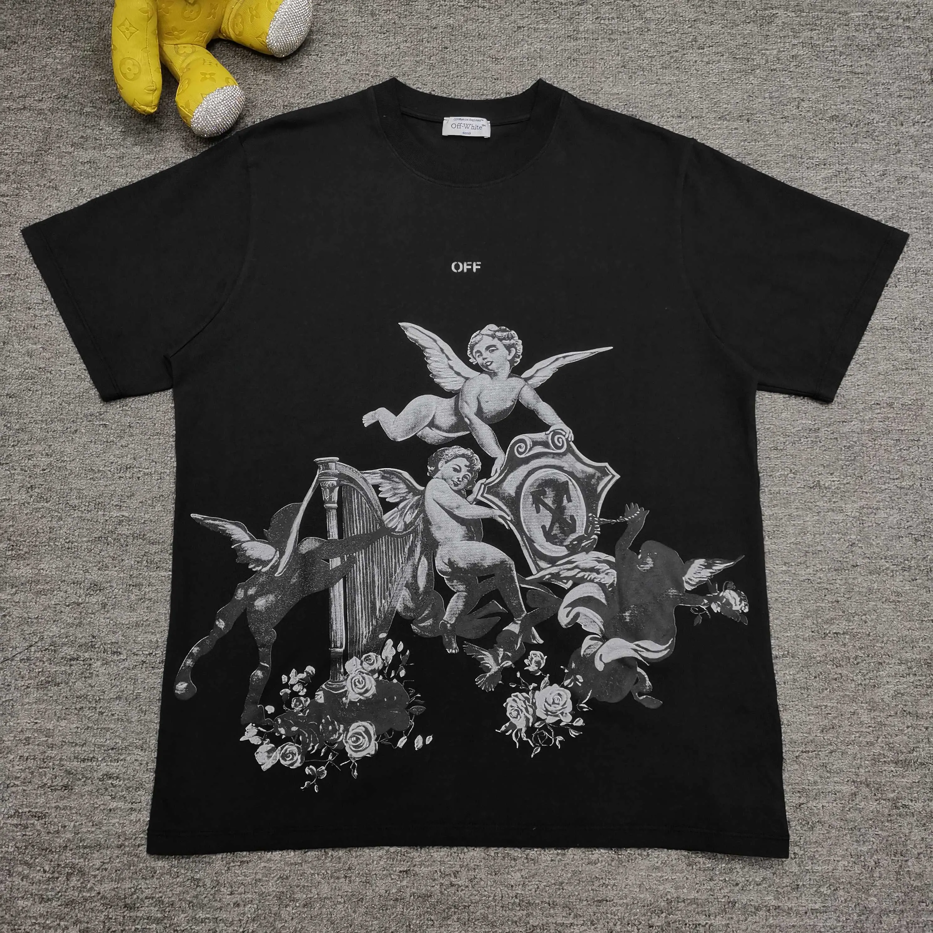 off white angel short sleeve black XS S M L top version P260